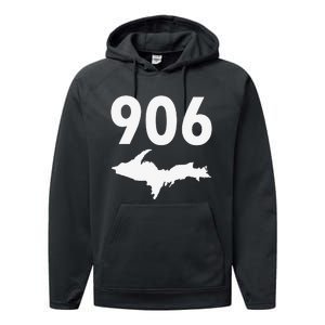 906 Upper Peninsula Yooper Upper Michigan Performance Fleece Hoodie