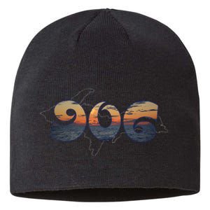 906 Upper Peninsula Of Michigan Sunset Sustainable Beanie