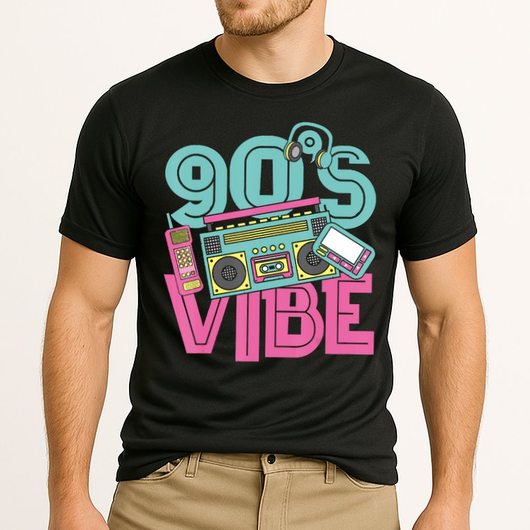 90s Vibe 1990 Music Costume Party Retro Cooling Performance Crew T-Shirt