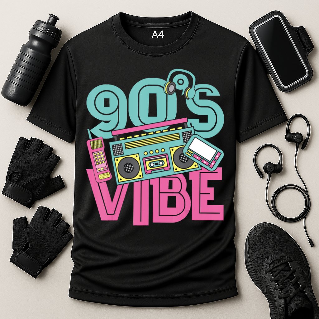 90s Vibe 1990 Music Costume Party Retro Cooling Performance Crew T-Shirt