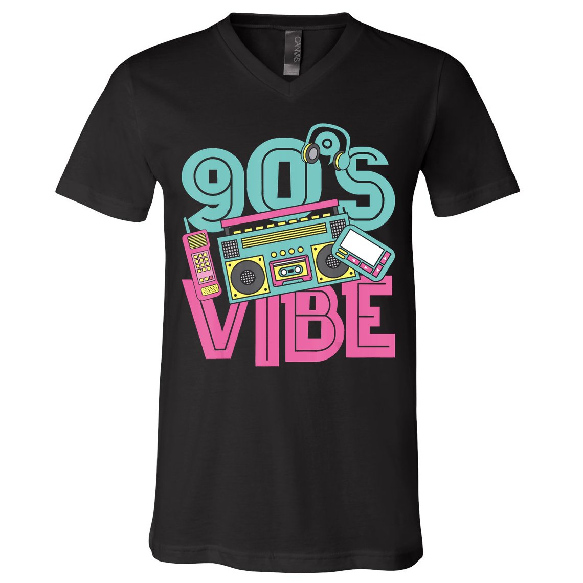 90s Vibe 1990 Music Costume Party Retro V-Neck T-Shirt