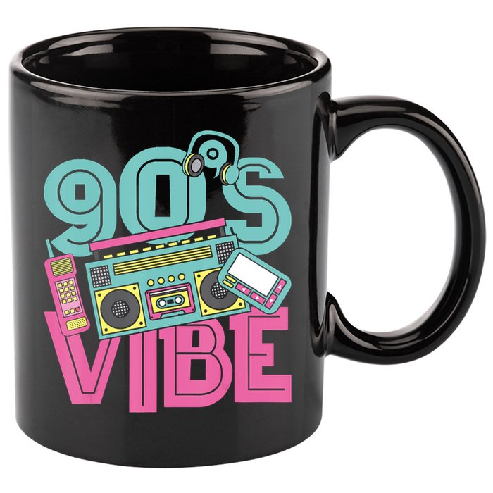 90s Vibe 1990 Music Costume Party Retro 11oz C Handle Ceramic Mug