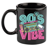 90s Vibe 1990 Music Costume Party Retro 11oz C Handle Ceramic Mug