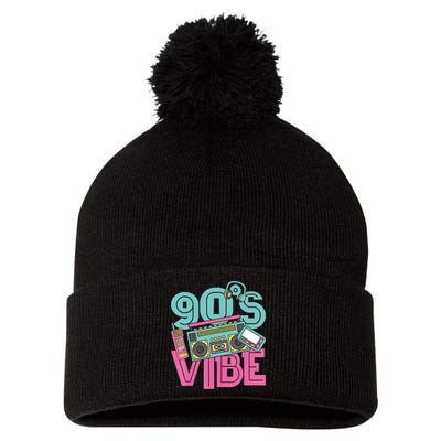 90s Vibe 1990 Music Costume Party Retro Pom Pom 12in Knit Beanie