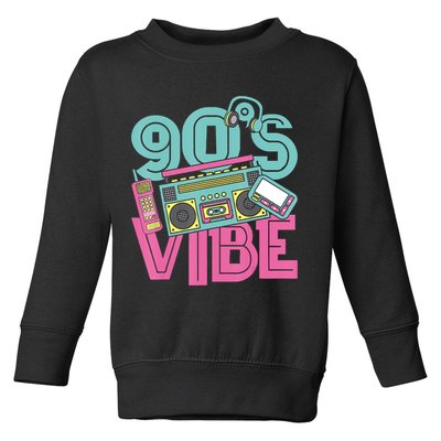 90s Vibe 1990 Music Costume Party Retro Toddler Sweatshirt