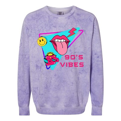 90's Vibes 1990s Fashion 90s Theme Outfit Nineties Party Colorblast Crewneck Sweatshirt