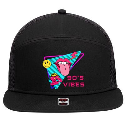 90's Vibes 1990s Fashion 90s Theme Outfit Nineties Party 7 Panel Mesh Trucker Snapback Hat