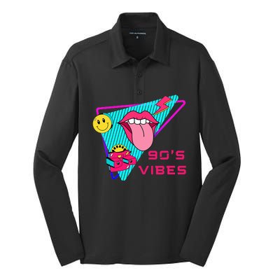 90's Vibes 1990s Fashion 90s Theme Outfit Nineties Party Silk Touch Performance Long Sleeve Polo