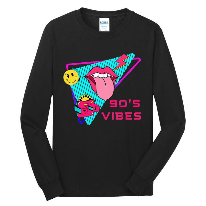 90's Vibes 1990s Fashion 90s Theme Outfit Nineties Party Tall Long Sleeve T-Shirt