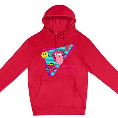 90's Vibes 1990s Fashion 90s Theme Outfit Nineties Party Premium Pullover Hoodie