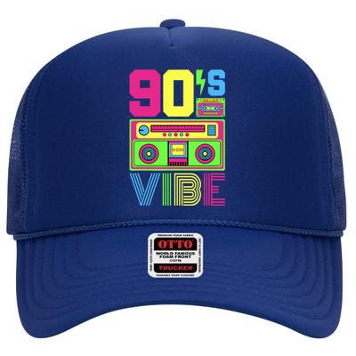 90s Vibe 1990 Style Fashion 90 Theme Outfit Nineties Costume High Crown Mesh Back Trucker Hat