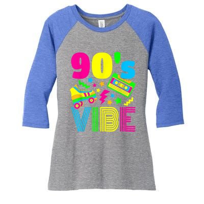 90s Vibe 1990s Fashion 90s Theme Outfit Nineties Theme Party Women's Tri-Blend 3/4-Sleeve Raglan Shirt