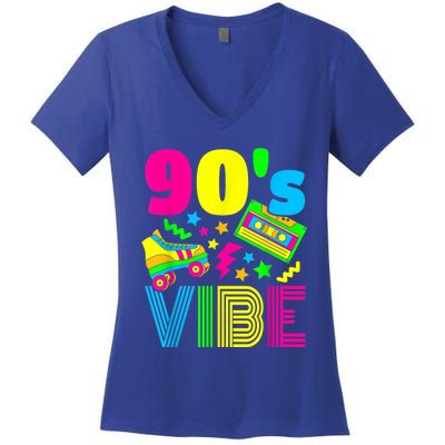 90s Vibe 1990s Fashion 90s Theme Outfit Nineties Theme Party Women's V-Neck T-Shirt