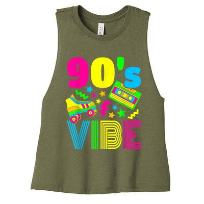 90s Vibe 1990s Fashion 90s Theme Outfit Nineties Theme Party Women's Racerback Cropped Tank