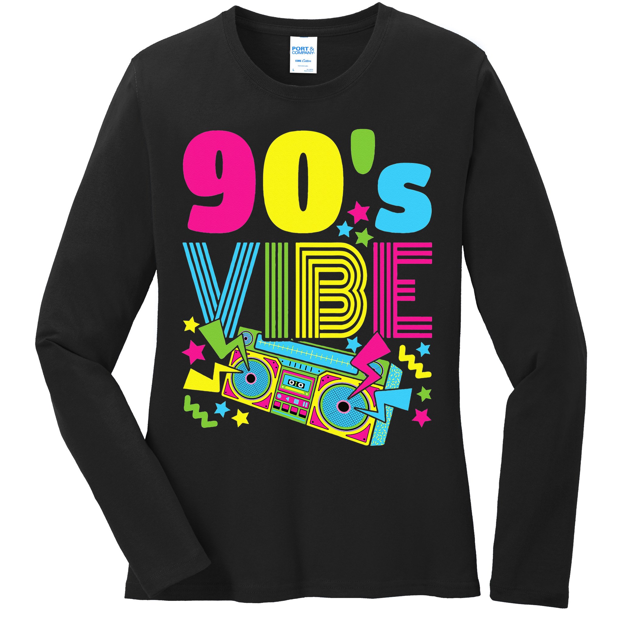 90s Vibe 1990s Fashion Nineties Theme Party 90s Theme Outfit Ladies Long Sleeve Shirt