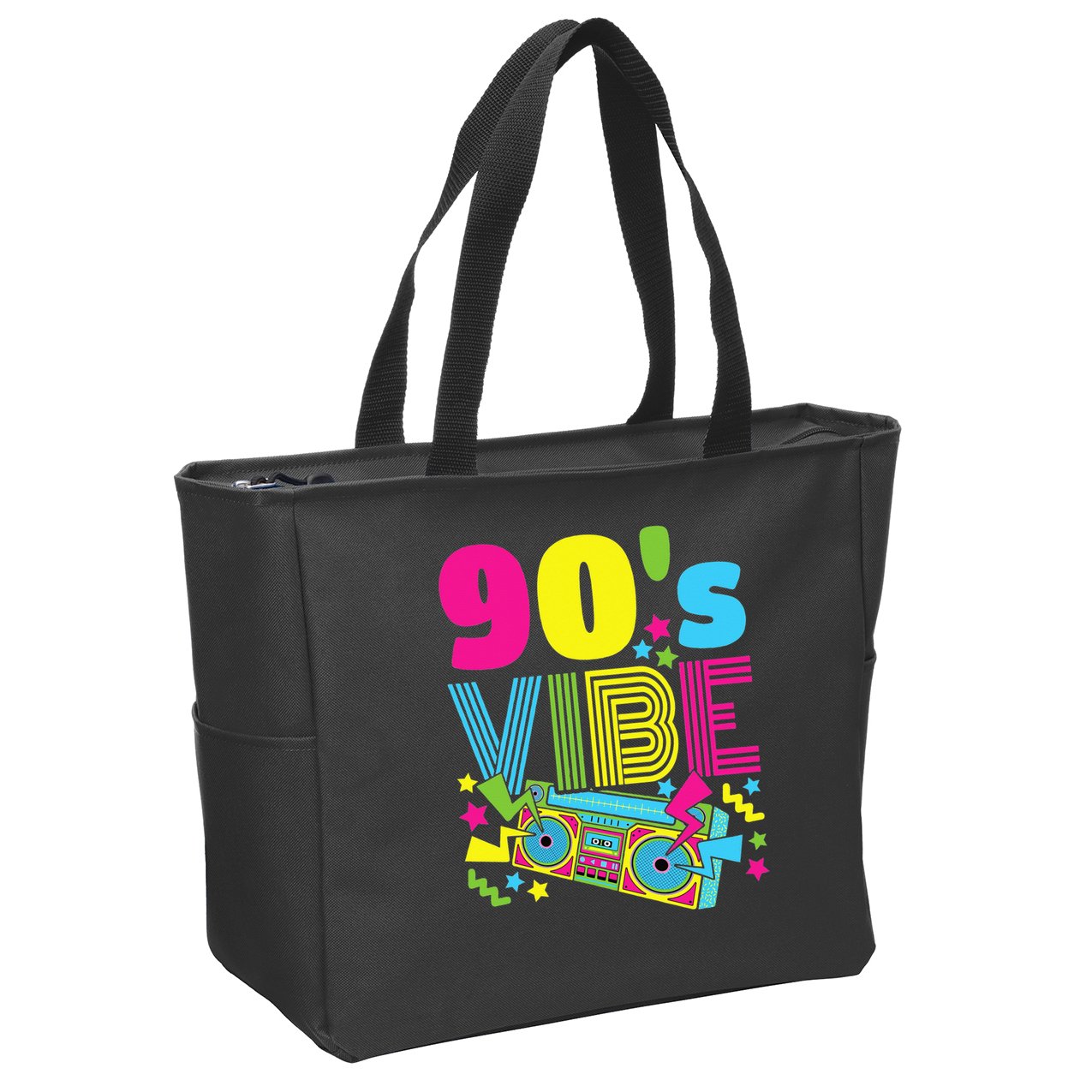 90s Vibe 1990s Fashion Nineties Theme Party 90s Theme Outfit Zip Tote Bag