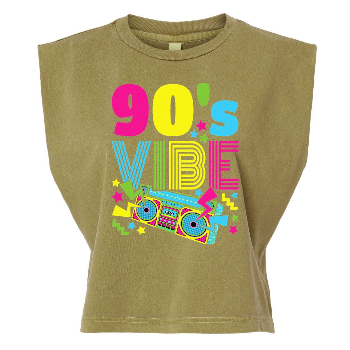 90s Vibe 1990s Fashion Nineties Theme Party 90s Theme Outfit Garment-Dyed Women's Muscle Tee