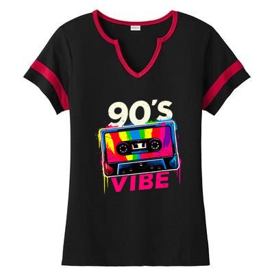 90S Vibe 1990s Music Vintage Retro Party Costume Ladies Halftime Notch Neck Tee