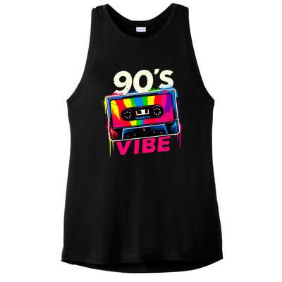 90S Vibe 1990s Music Vintage Retro Party Costume Ladies PosiCharge Tri-Blend Wicking Tank