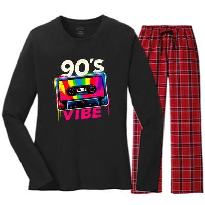 90S Vibe 1990s Music Vintage Retro Party Costume Women's Long Sleeve Flannel Pajama Set 