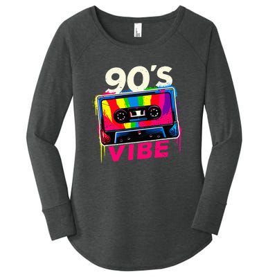 90S Vibe 1990s Music Vintage Retro Party Costume Women's Perfect Tri Tunic Long Sleeve Shirt