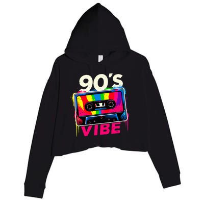 90S Vibe 1990s Music Vintage Retro Party Costume Crop Fleece Hoodie