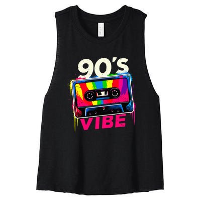 90S Vibe 1990s Music Vintage Retro Party Costume Women's Racerback Cropped Tank