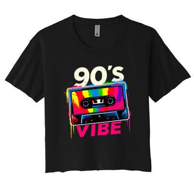 90S Vibe 1990s Music Vintage Retro Party Costume Women's Crop Top Tee