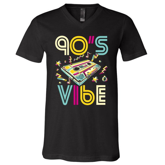 90s Vibe 90s Party Costume 90s Music Hip Hop Retro V-Neck T-Shirt