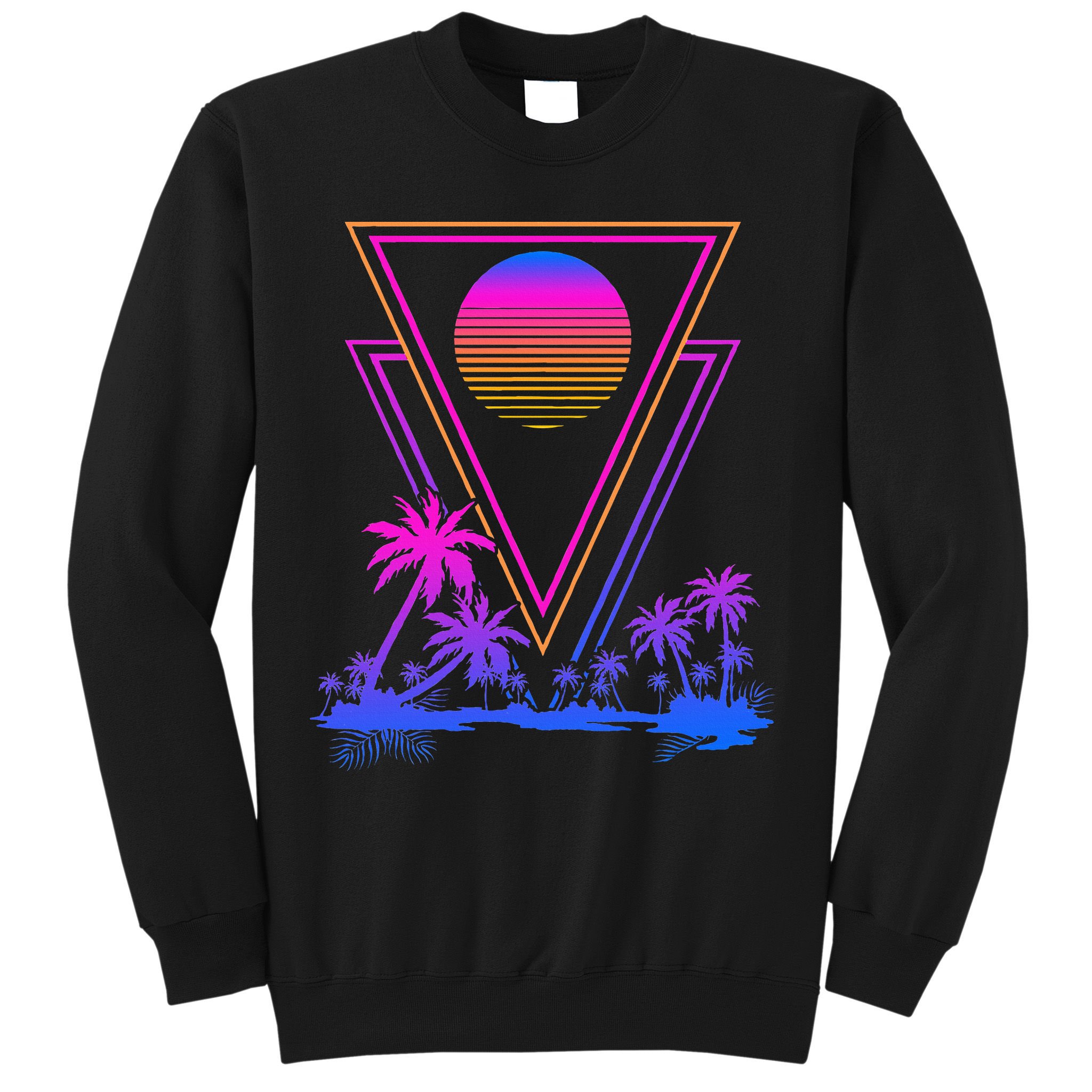 90s Vaporwave Aesthetic Palm Trees Sweatshirt