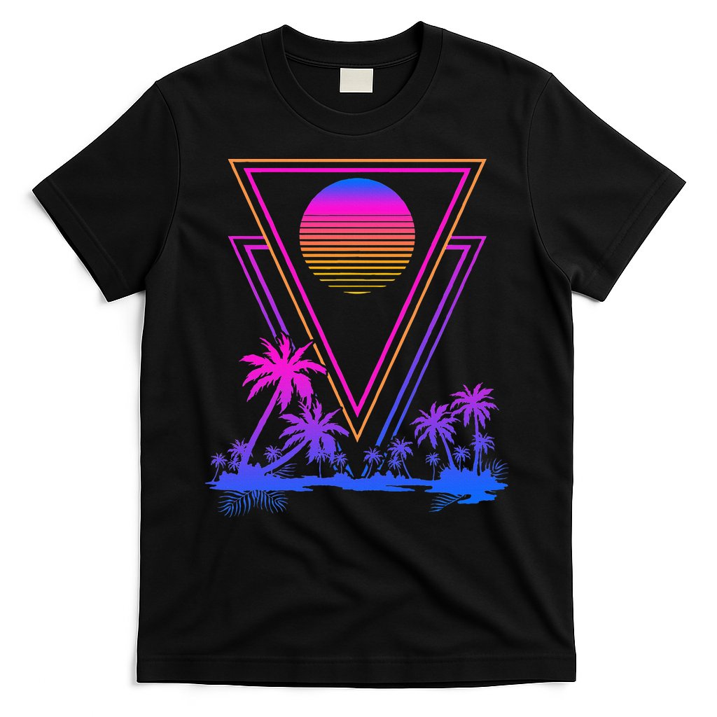 90s Vaporwave Aesthetic Palm Trees T-Shirt