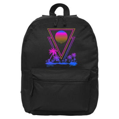 90s Vaporwave Aesthetic Palm Trees 16 in Basic Backpack