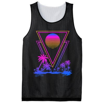90s Vaporwave Aesthetic Palm Trees Mesh Reversible Basketball Jersey Tank