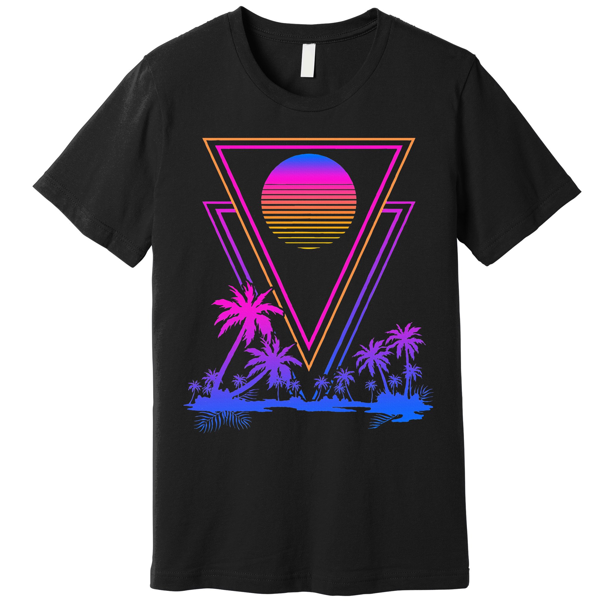 90s Vaporwave Aesthetic Palm Trees Premium T-Shirt