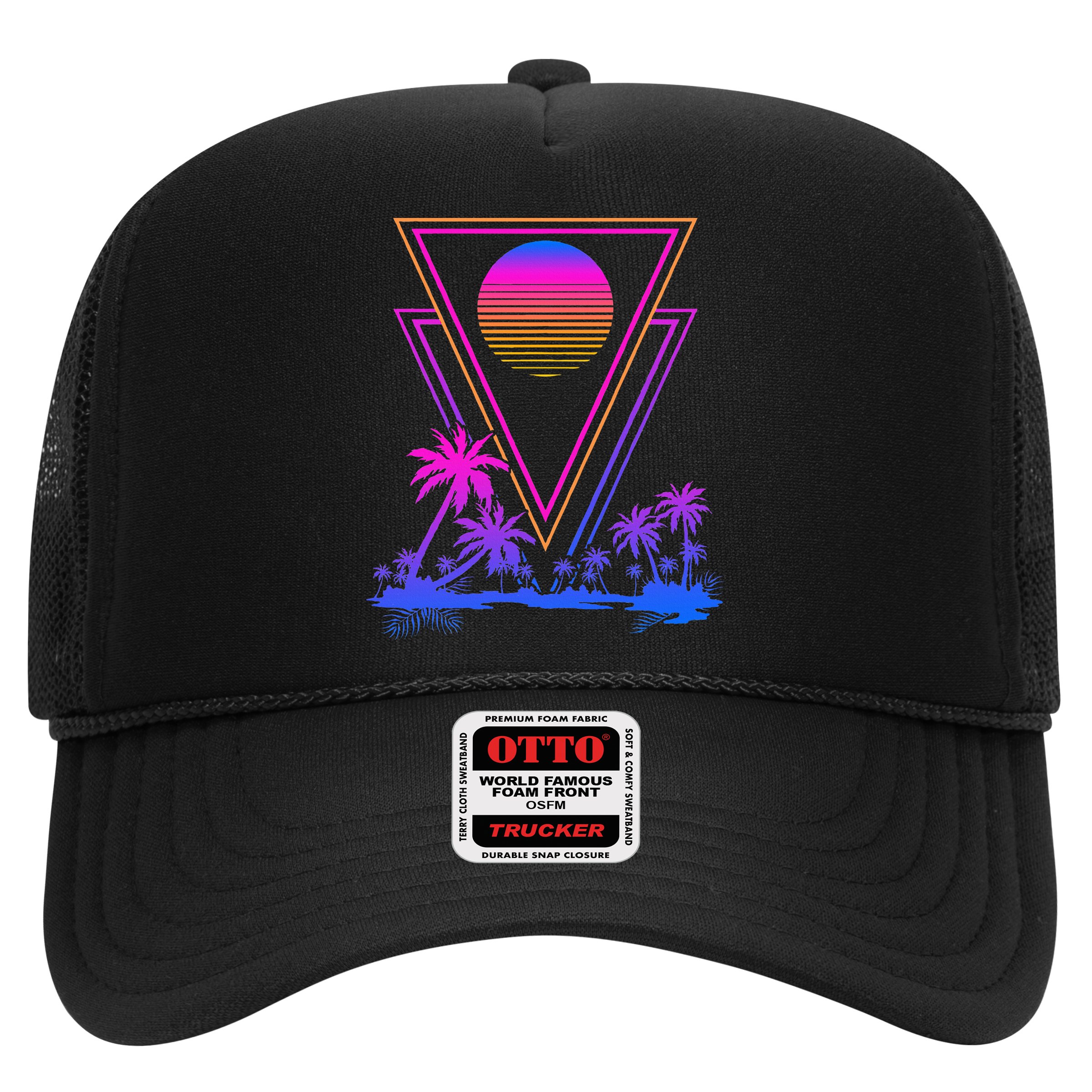 90s Vaporwave Aesthetic Palm Trees Hat