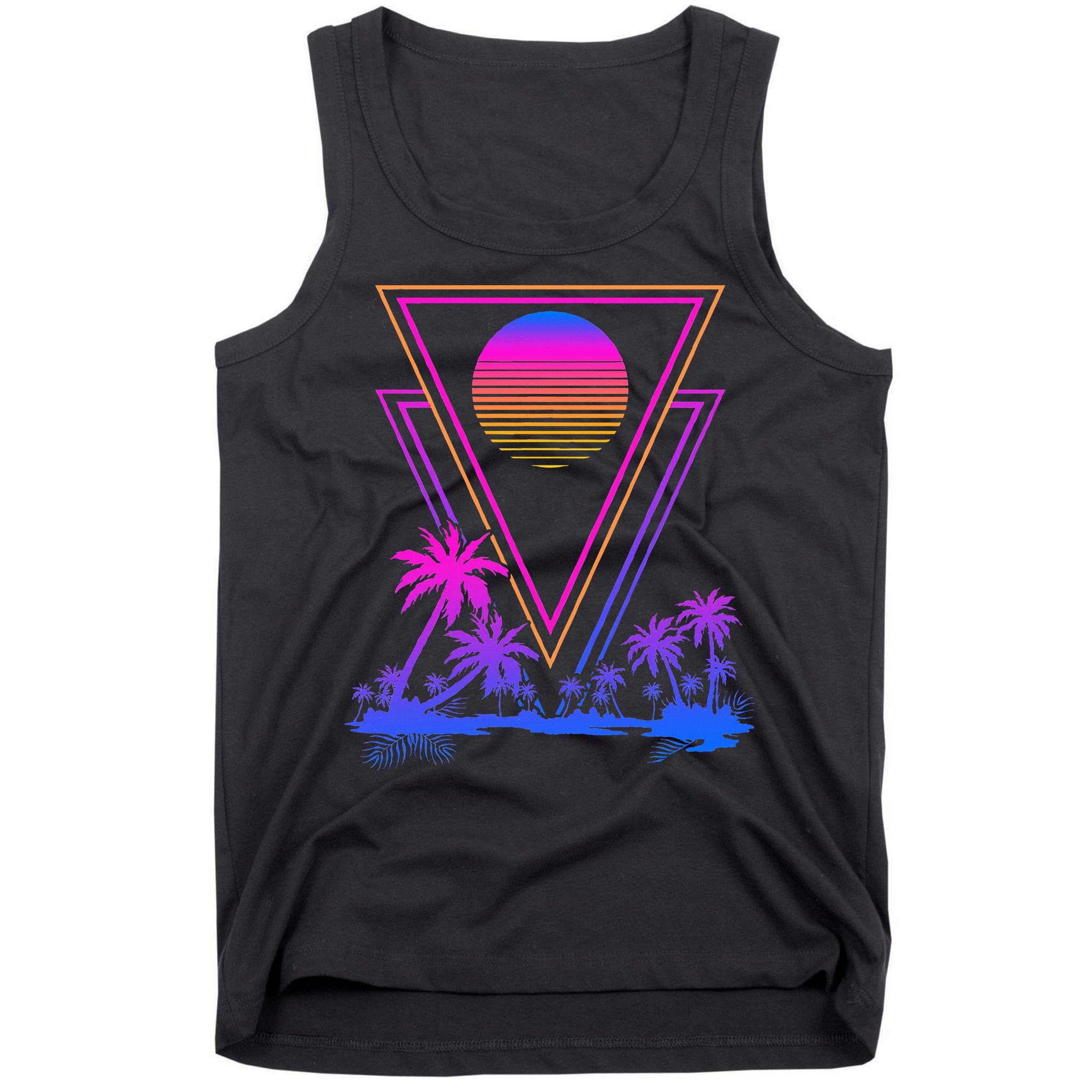 90s Vaporwave Aesthetic Palm Trees Tank Top