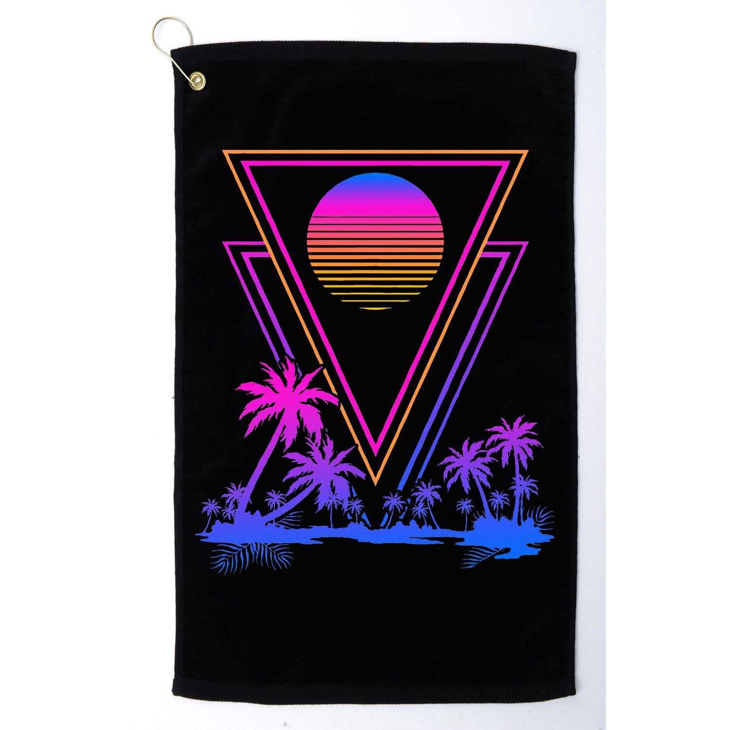 90s Vaporwave Aesthetic Palm Trees Golf Towel