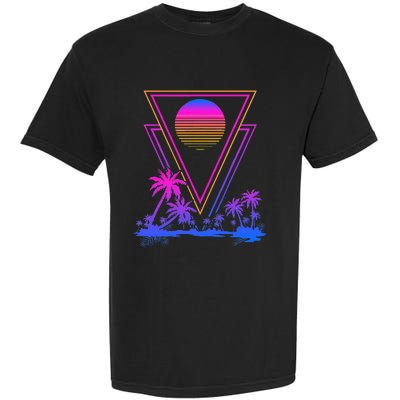 90s Vaporwave Aesthetic Palm Trees Retro 80s Art Vaporwave Garment-Dyed Heavyweight T-Shirt