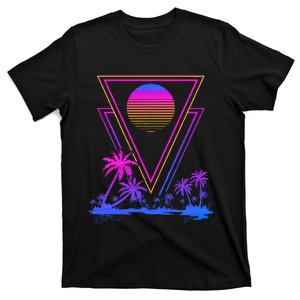 90s Vaporwave Aesthetic Palm Trees Retro 80s T-Shirt