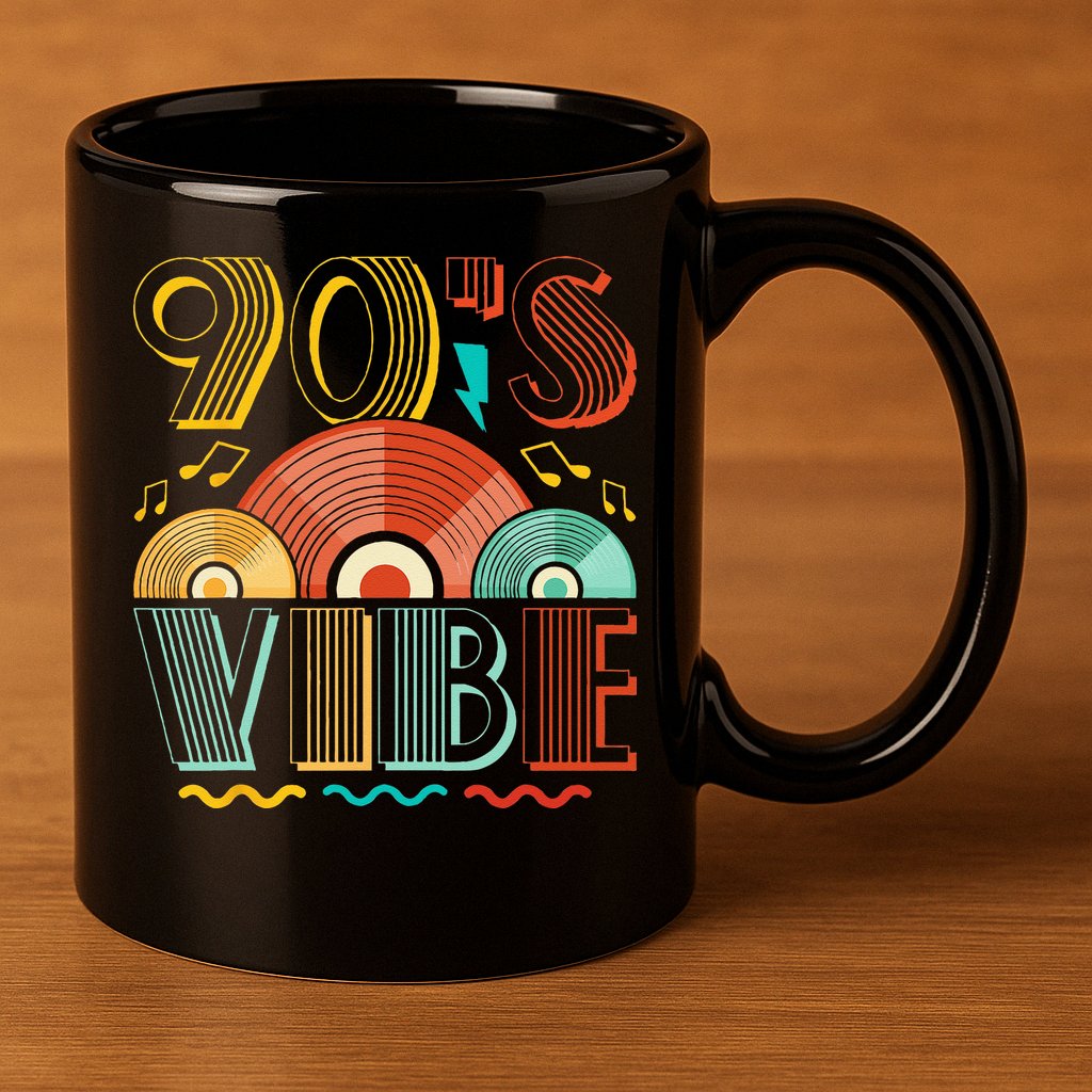90s Vibe CD 90s Music 1990s Generation Retro Nineties 11oz C Handle Ceramic Mug
