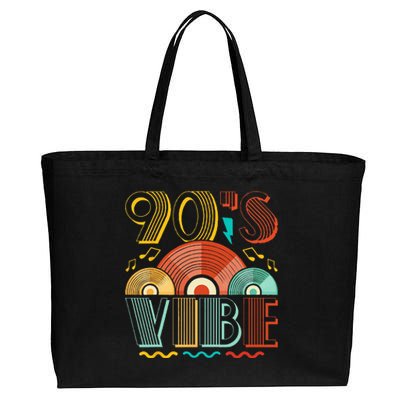 90s Vibe CD 90s Music 1990s Generation Retro Nineties Cotton Canvas Jumbo Tote