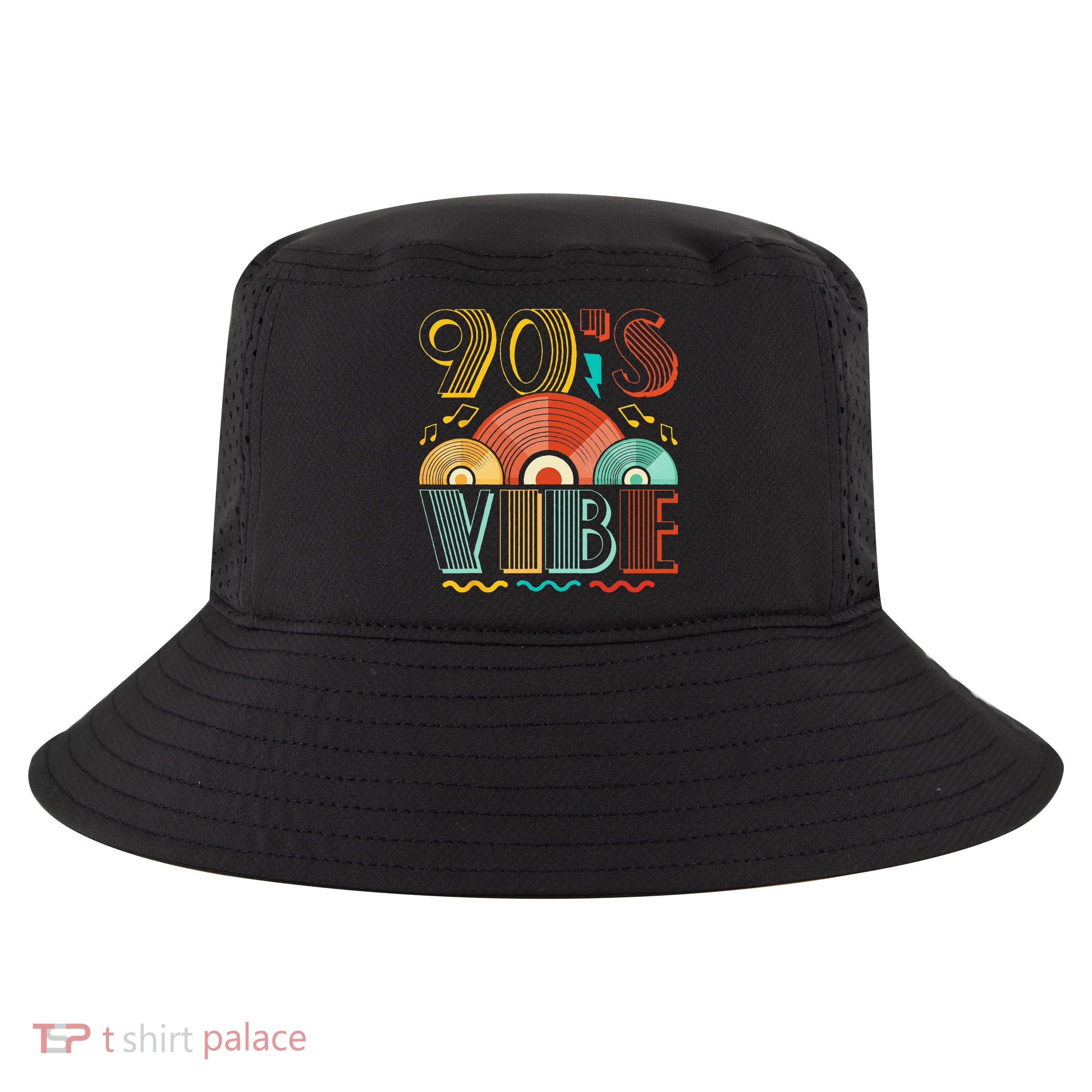 90s Vibe CD 90s Music 1990s Generation Retro Nineties Cool Comfort Performance Bucket Hat