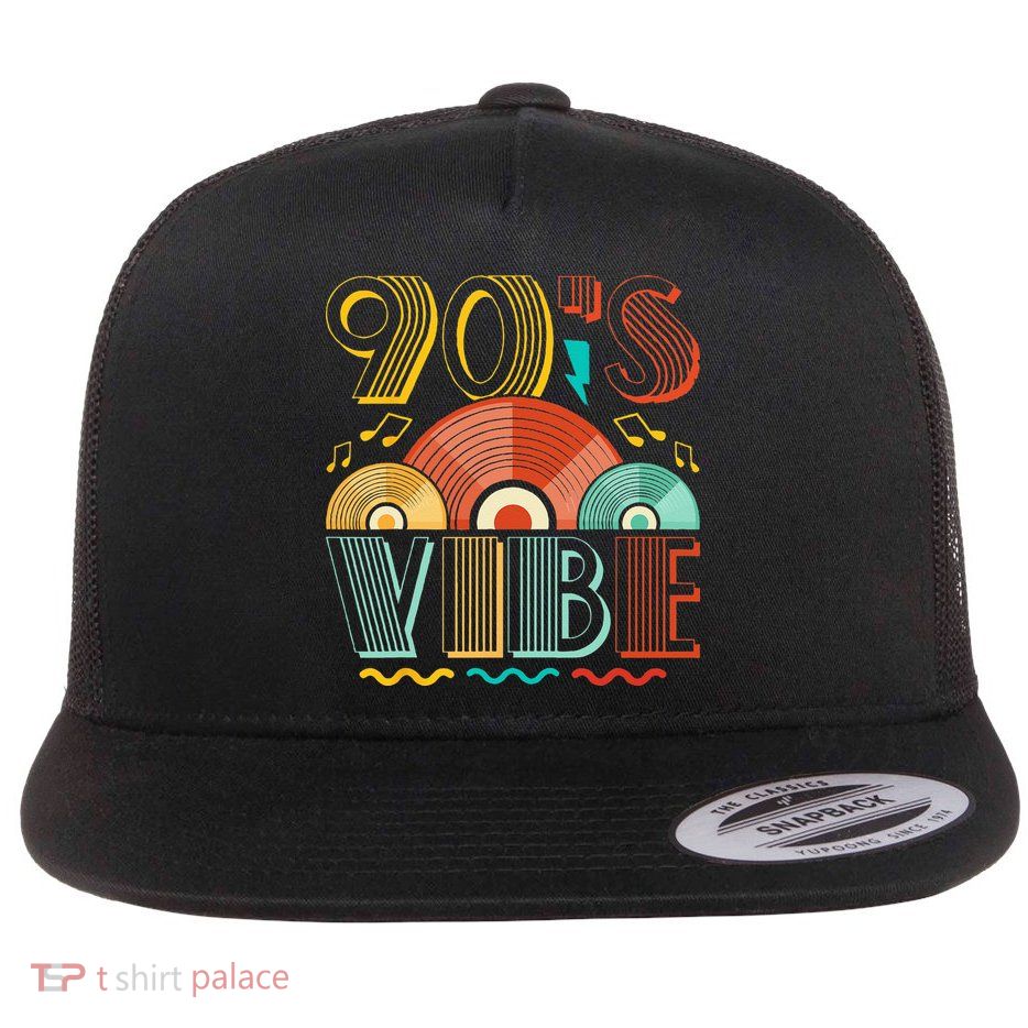 90s Vibe CD 90s Music 1990s Generation Retro Nineties Flatbill Hat