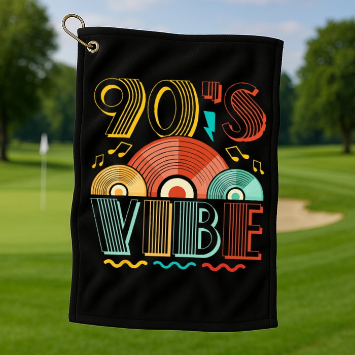 90s Vibe CD 90s Music 1990s Generation Retro Nineties Golf Towel