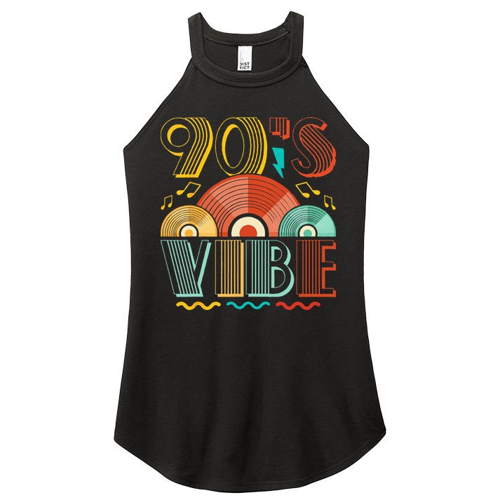 90s Vibe CD 90s Music 1990s Generation Retro Nineties Women's Perfect Tri Rocker Tank