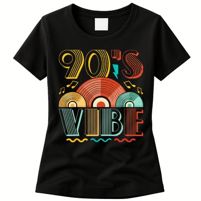 90s Vibe CD 90s Music 1990s Generation Retro Nineties Womens T-Shirt