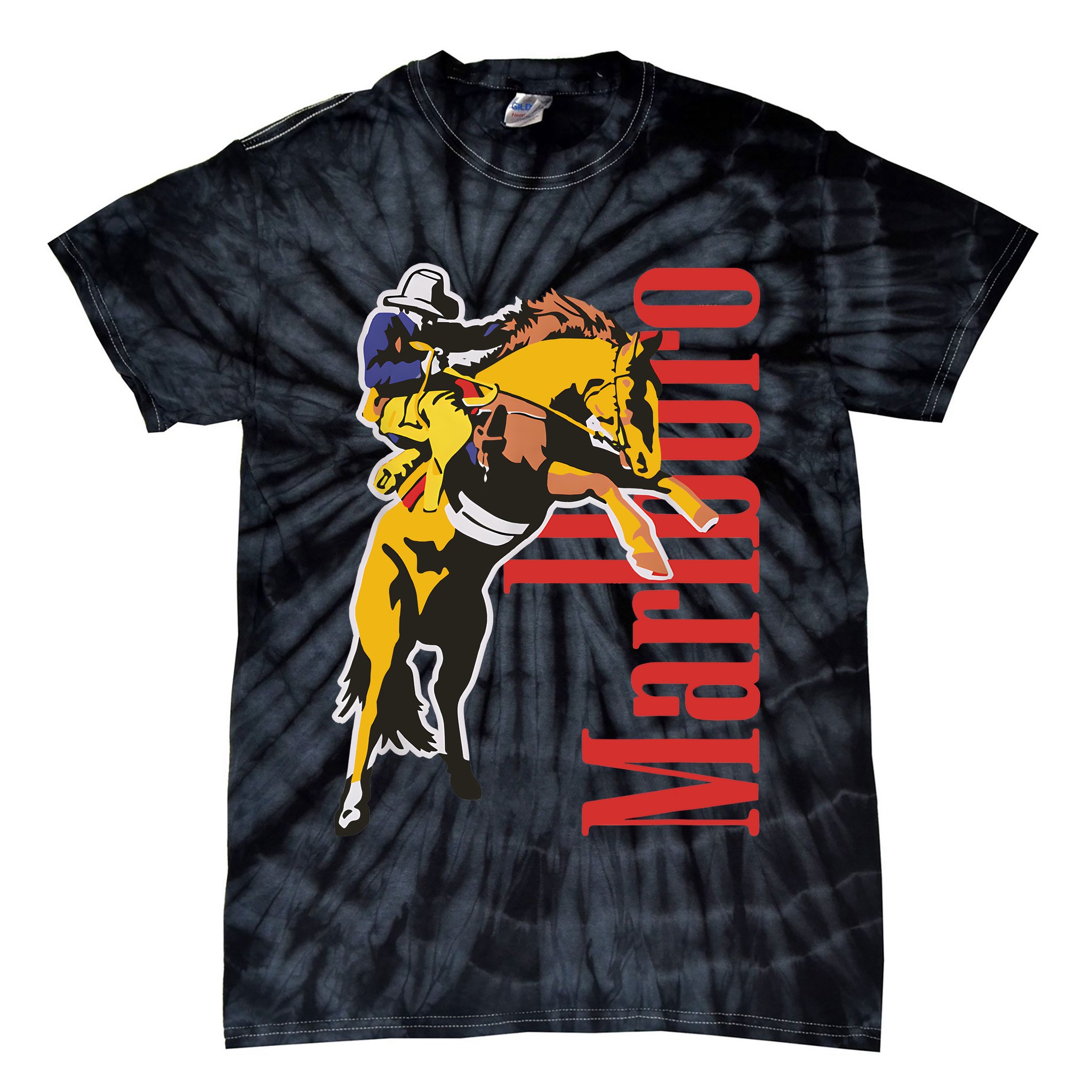 90s Vintage Cowboy Wild West Country Music Tie-Dye T-Shirt