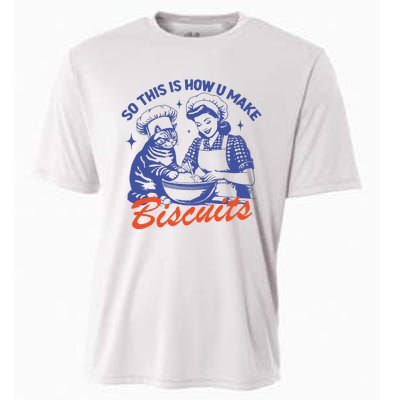 90s Vintage Funny So This Is How You Make Biscuits Cooling Performance Crew T-Shirt