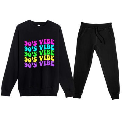 90s Vibe For 90s Music Lover 70 80 90 Style Cool Women Premium Crewneck Sweatsuit Set