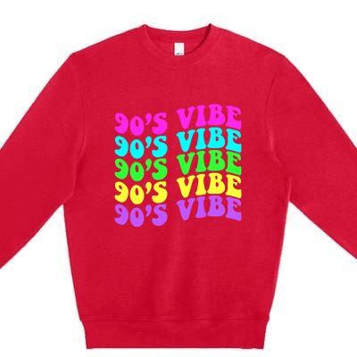 90s Vibe For 90s Music Lover 70 80 90 Style Cool Women Premium Crewneck Sweatshirt